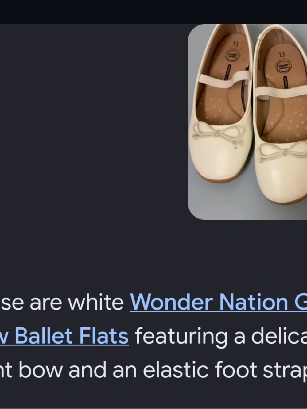 wonder nation White Mary Jane Ballet Flat with Bow